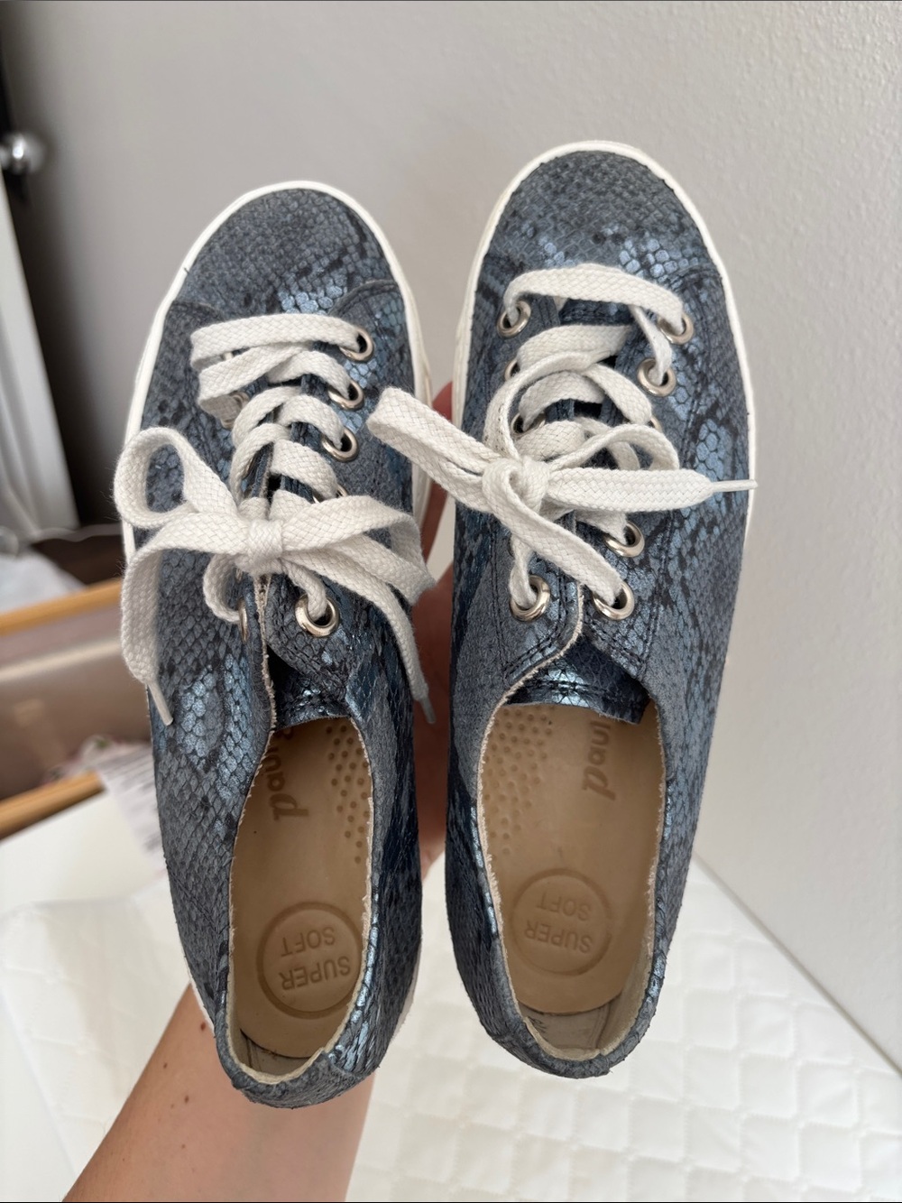 Paul Green Print Bixby Super Soft Blue Snake Pattern Sneakers UK 5 / US 7.5 EUC - Picture 5 of 10